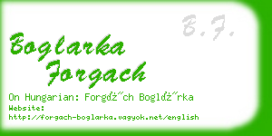 boglarka forgach business card